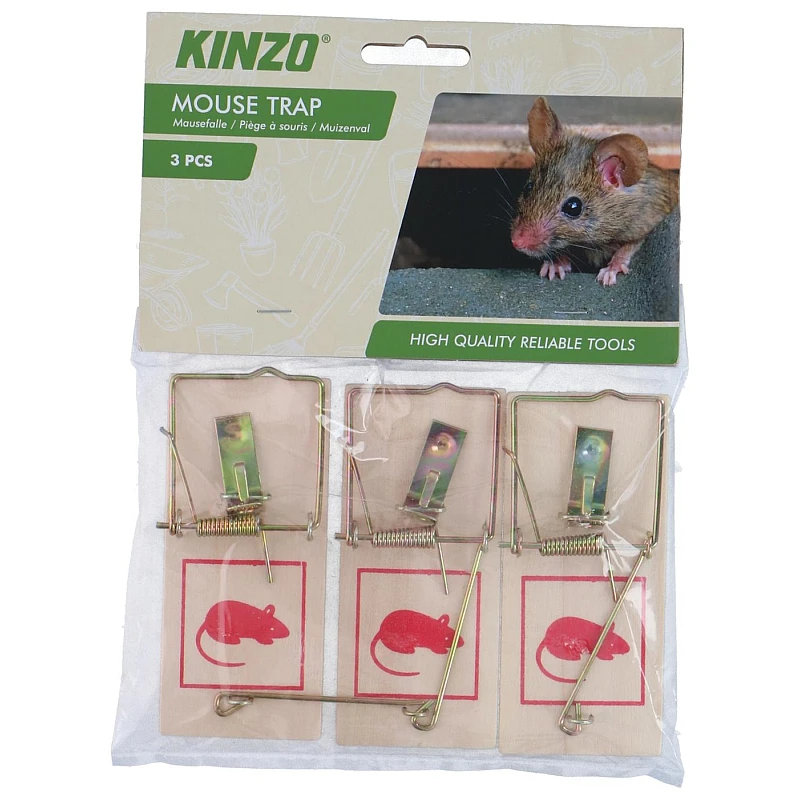 KINZO Ποντικοπαγίδες Ξύλινες 3τμχ 30622