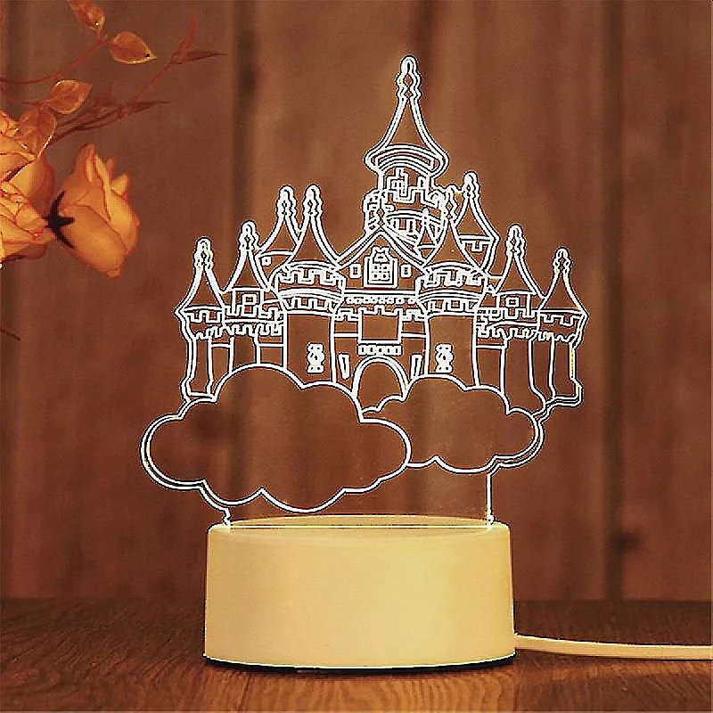 Creative 3D LED Επιτραπέζιο Φωτιστικό LED Κάστρο 3D φωτιζόμενο με διακόπτη ΟΕΜ Creative 3D LED Επιτραπέζιο Φωτιστικό LED Κάστρο 3D φωτιζόμενο με διακόπτη ΟΕΜ