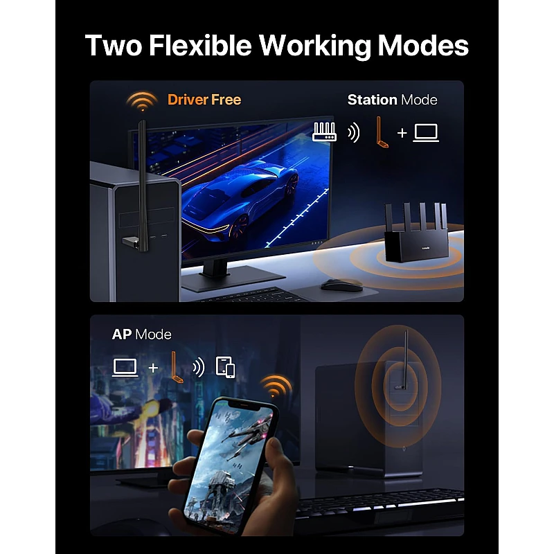 Tenda U11 Pro AX900 Ασύρματος USB Αντάπτορας Δικτύου WiFi 6- Dual-Band 