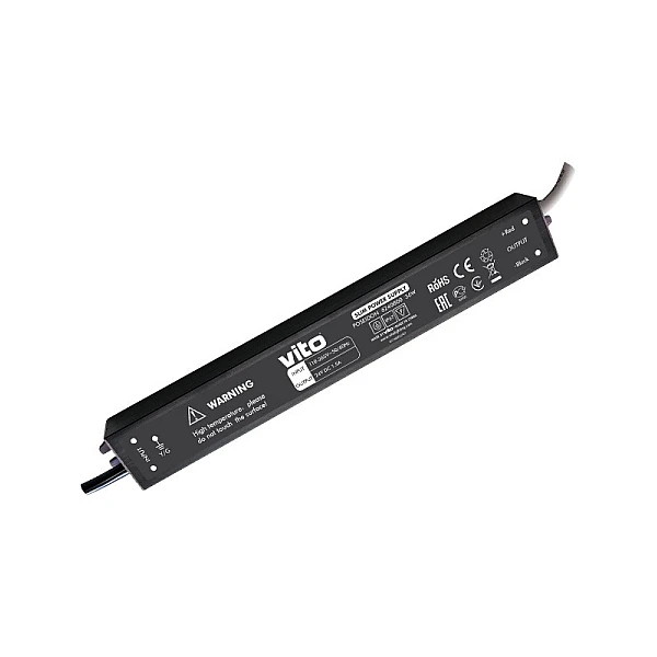 Τροφοδοτικό ταινίας Led POSEIDON SLIM 36W 24V 1.5A IP67 6240800 VITO