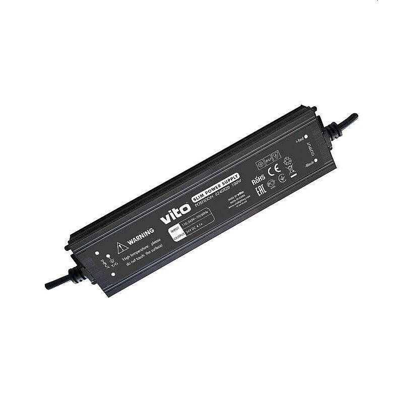 Τροφοδοτικό ταινίας Led POSEIDON SLIM 100W 24V 4.1A IP67 6240820 VITO