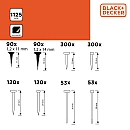 BLACK+DECKER Σετ Καρφιών 1125 Τεμαχίων σε Κασετίνα BXCHSF7054