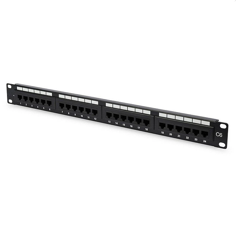 PP-UTPC6-24 Patch panel 19" CAT 6 UTP 24 θυρών σε μαύρο χρώμα 1U OEM PP-UTPC6-24 Patch panel 19" CAT 6 UTP 24 θυρών σε μαύρο χρώμα 1U OEM