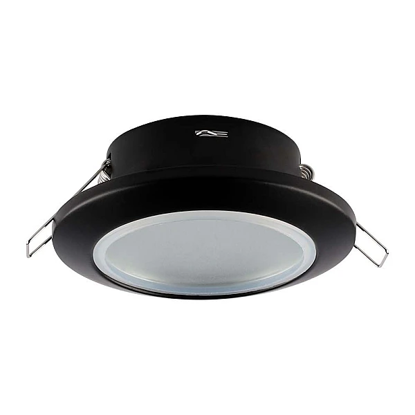 Σποτ οροφής GU10 στρογγυλό Φ70mm στεγανό IP44 μαύρο με γυαλί VT-981 6699 V-TAC