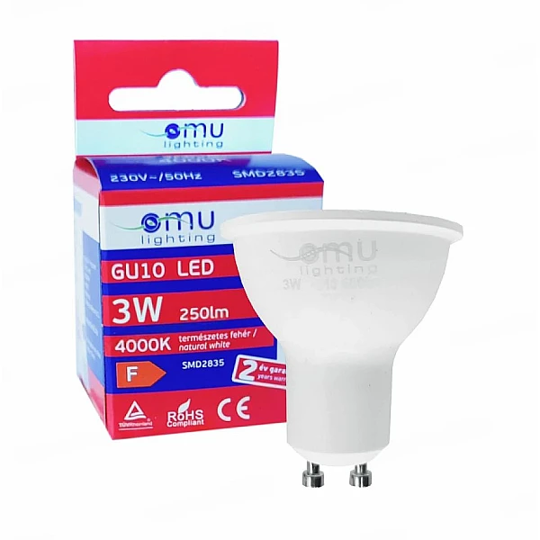 Λαμπτήρας LED σποτ 3W GU10 110º Φυσικό λευκό 4000K 02504000 OMU Lighting