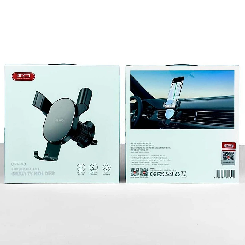XO C126 Car Holder Βάση στήριξης κινητού αυτοκινήτου Μαύρη - Ασημί XO C126 Car Holder Βάση στήριξης κινητού αυτοκινήτου Μαύρη - Ασημί