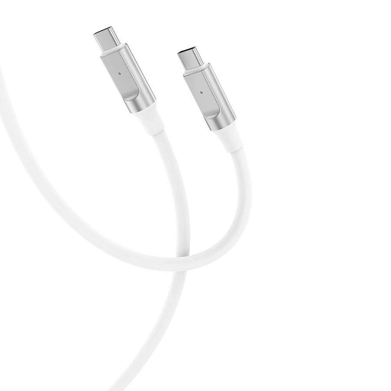 XO NB-Q252B SILICONE USB 2.0 Cable USB-C to USB-C 60W Λευκό 1m XO NB-Q252B SILICONE USB 2.0 Cable USB-C to USB-C 60W Λευκό 1m