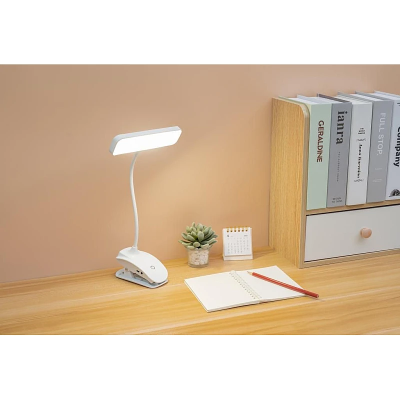 XO - OZ06 Φωτιστικό γραφείου Led 3W με 3 Επίπεδα φωτισμού Λευκό με μανταλάκι XO - OZ06 Φωτιστικό γραφείου Led 3W με 3 Επίπεδα φωτισμού Λευκό με μανταλάκι