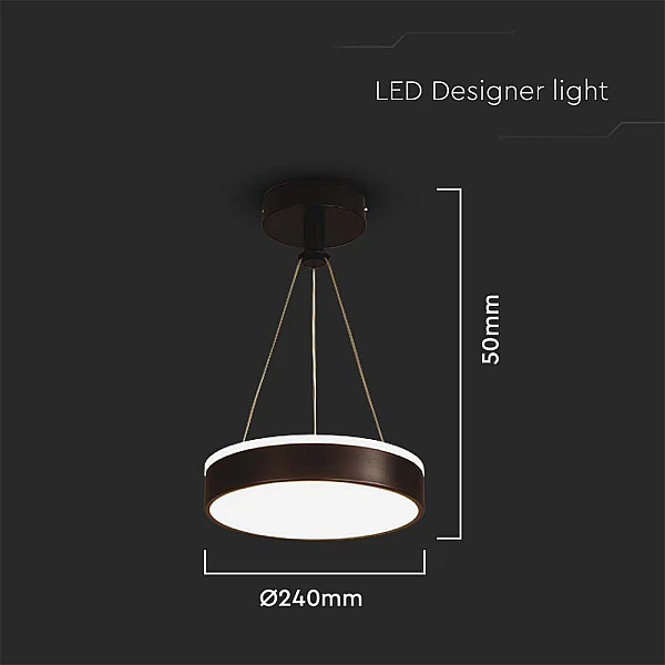 Φωτιστικό οροφής LED Designer 12W 4000K Φυσικό λευκό σε Μαύρο χρώμα 6931 V-TAC