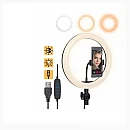 Selfie Ring Light 10in με 3 Χρώματα Φωτισμού, Dimmer 26cm & Μεγάλο Τρίποδο 77-177cm QX-260 OEM Selfie Ring Light 10in με 3 Χρώματα Φωτισμού, Dimmer 26cm & Μεγάλο Τρίποδο 77-177cm QX-260 OEM