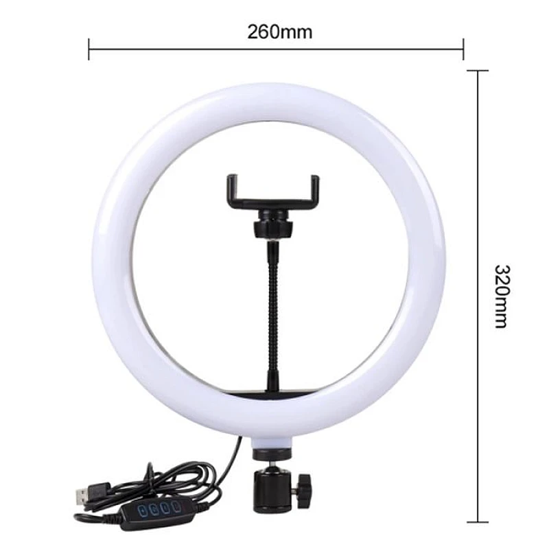 Selfie Ring Light 10in με 3 Χρώματα Φωτισμού, Dimmer 26cm & Μεγάλο Τρίποδο 77-177cm QX-260 OEM Selfie Ring Light 10in με 3 Χρώματα Φωτισμού, Dimmer 26cm & Μεγάλο Τρίποδο 77-177cm QX-260 OEM