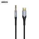 Remax RC-C015A Braided USB 2.0 Cable Type-C male σε 3.5mm male Γκρι 1m Remax RC-C015A Braided USB 2.0 Cable Type-C male σε 3.5mm male Γκρι 1m