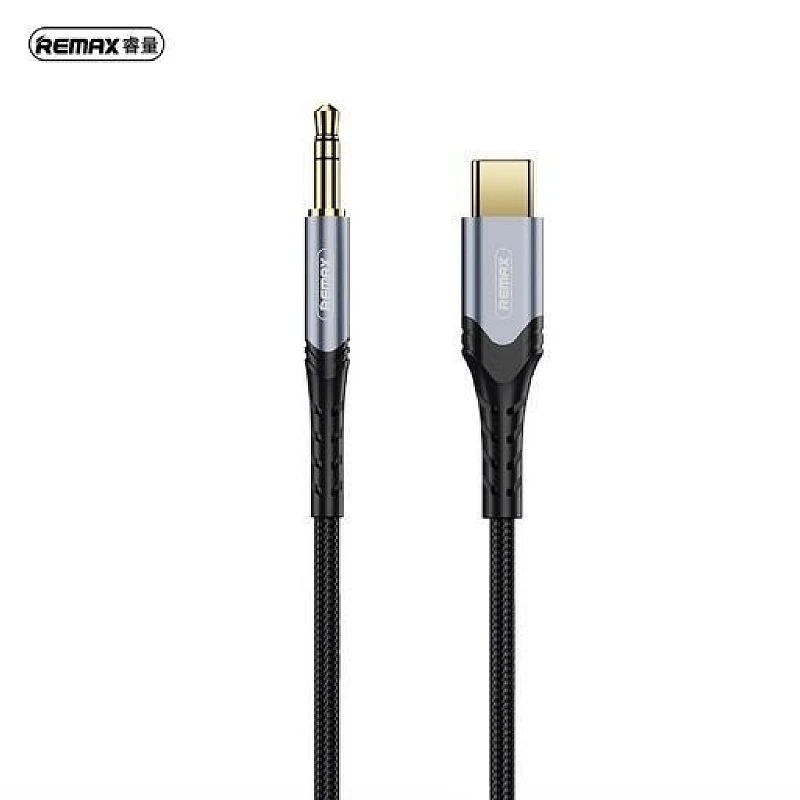 Remax RC-C015A Braided USB 2.0 Cable Type-C male σε 3.5mm male Γκρι 1m Remax RC-C015A Braided USB 2.0 Cable Type-C male σε 3.5mm male Γκρι 1m