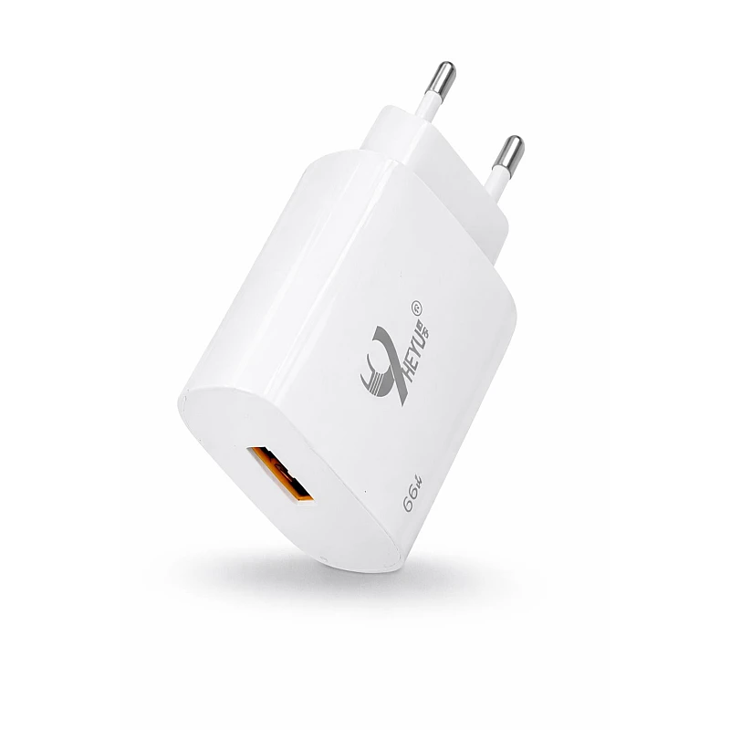 HY-C59 Universal Φορτιστής για smartphones 66W/6A USB Λευκό OEM