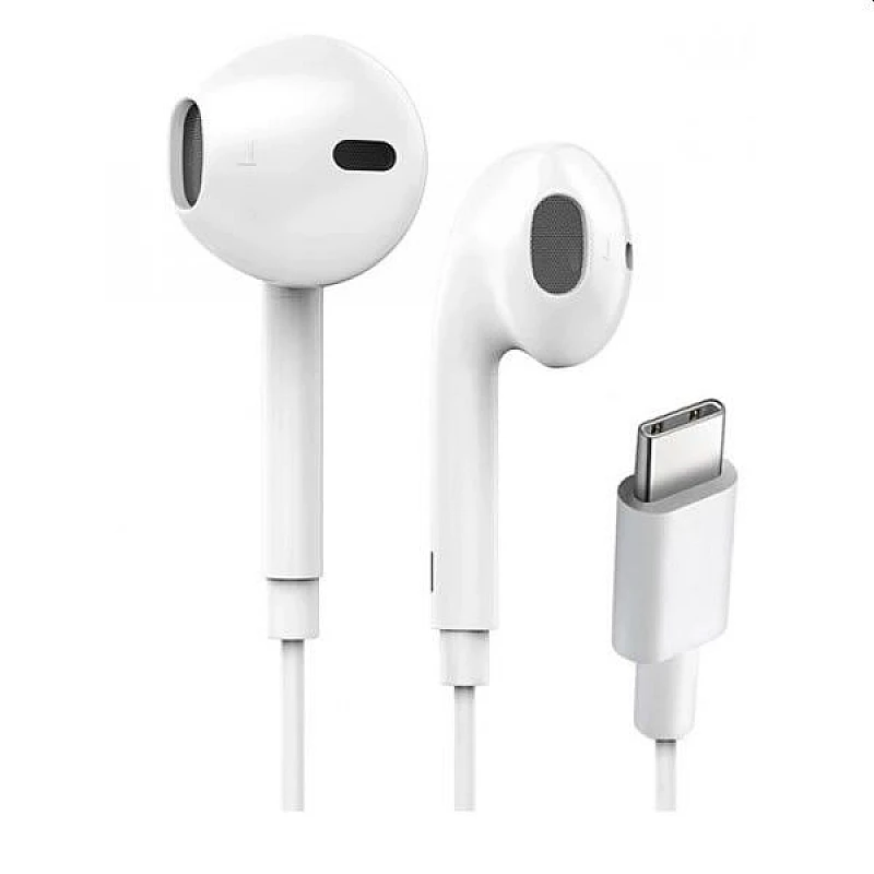 HY-K138 Handsfree Ακουστικά Stereo earphone με μικρόφωνο με βύσμα Type-C λευκό OEM HY-K138 Handsfree Ακουστικά Stereo earphone με μικρόφωνο με βύσμα Type-C λευκό OEM