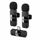BOYA BY-V20 Ασύρματο Σετ Μικροφώνων 2.4GHz με 2 Μικρόφωνα & Δέκτη USB-C για Smartphone