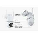 CAMWON WIP-TP300SM Ηλιακή 4G Wireless PTZ κάμερα 3Mpixels Με κάρτα VSIM Λευκή