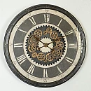 Ρολόι τοίχου Eurolamp πλαστικό με γρανάζια αντικέ καφέ μπέζ 76x8.5x76cm 753-12010