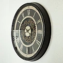 Ρολόι τοίχου Eurolamp πλαστικό με γρανάζια αντικέ καφέ μπέζ 76x8.5x76cm 753-12010