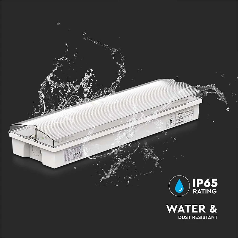 Φωτιστικό ασφαλείας 3W στεγανό IP65 με self test button Λευκό VT-996 7687 V-TAC Φωτιστικό ασφαλείας 3W στεγανό IP65 με self test button Λευκό VT-996 7687 V-TAC