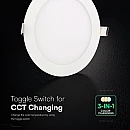 LED mini Πάνελ Φωτιστικό Οροφής Ø220.8 χωνευτό 18W 3CCT CREE LED  VT-61018CCT-RD 78646 V-TAC