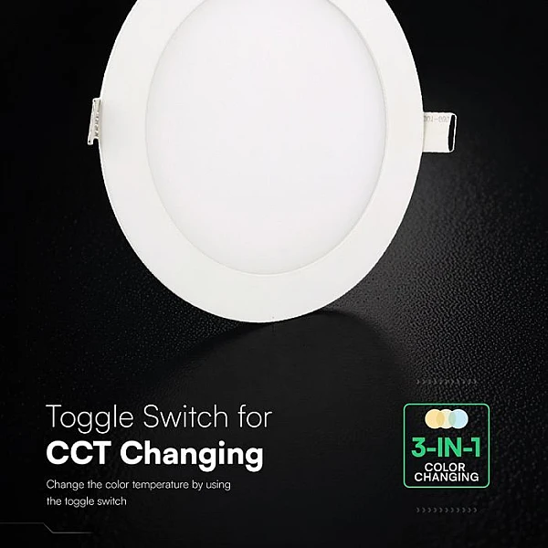 LED mini Πάνελ Φωτιστικό Οροφής Ø220.8 χωνευτό 18W 3CCT CREE LED  VT-61018CCT-RD 78646 V-TAC