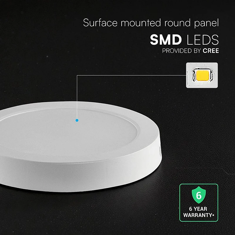 LED Πάνελ Φωτιστικό Οροφής εξωτερικό 18Watt Φ215,6 3CCT Λευκό χρώμα VT-60018CCT-RD 78766 VTAC