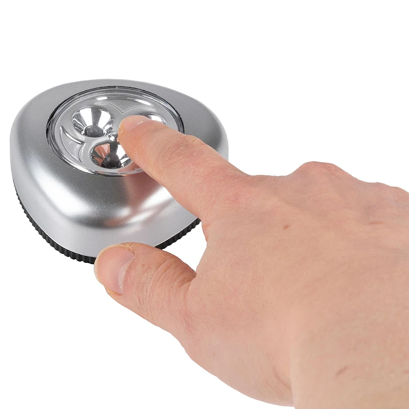  GRUNDIG Σετ 5 Φωτιστικά Push Light LED με Μπαταρίες Ασημί 47016