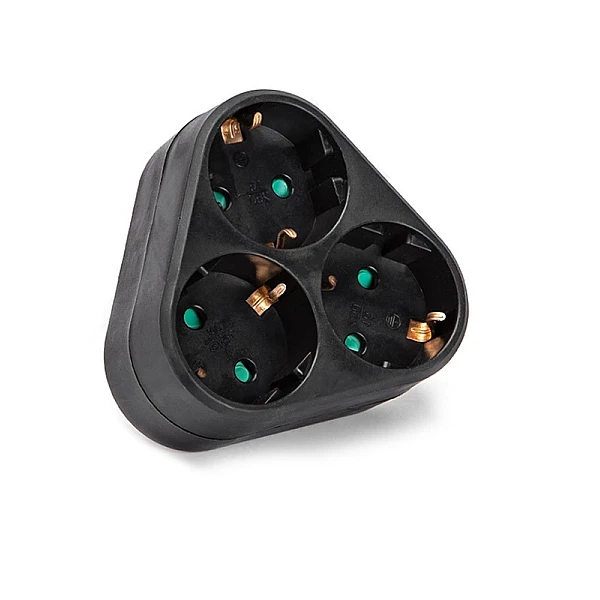 Πολύπριζο Ασφαλείας Σούκο σε 3 Πρίζες Σούκο Μαύρο TRIPLO-R 16A 8002841 VITO