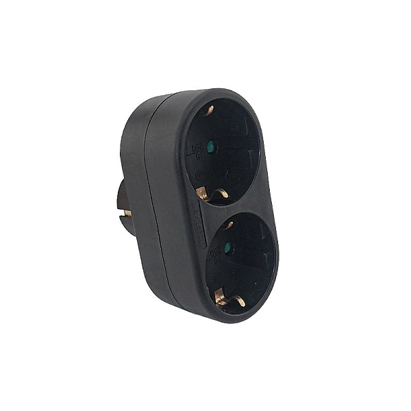 Πολύπριζο Ασφαλείας Σούκο σε 2 Πρίζες Σούκο Μαύρο DUPLO-R 16A 8002861 VITO