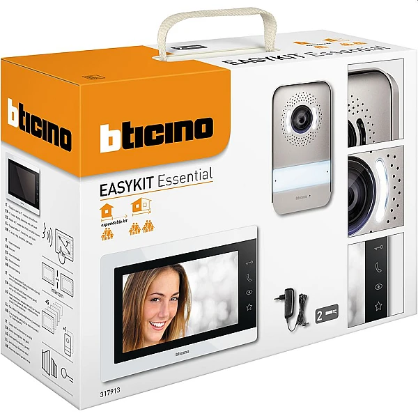 Btcino Έγχρωμο Κιτ Θυροτηλεόρασης EASYKIT Essential 2 καλωδίων με οθόνη 7'' και τροφοδοτικό πρίζας BT-317913