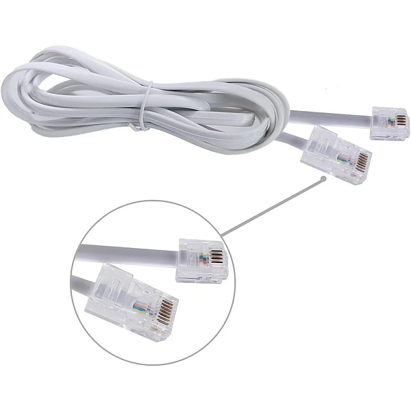 Καλώδιο τηλεφώνου RJ11 αρσ σε RJ45 αρσ Λευκό μήκος 3 μέτρα 801018 OEM
