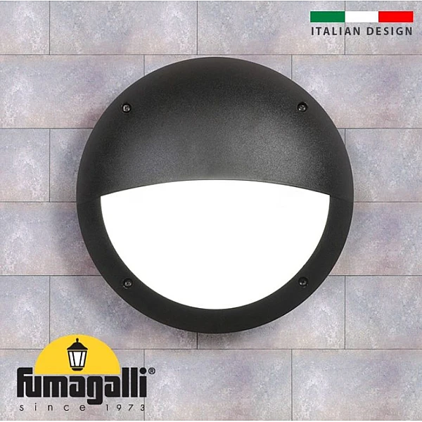 Fumagalli LUCIA EL πλαφονιέρα επιτοίχια εξωτερικού χώρου Ø300MM μαύρη στρογγυλή IP66 2R3.000.000.AYE27