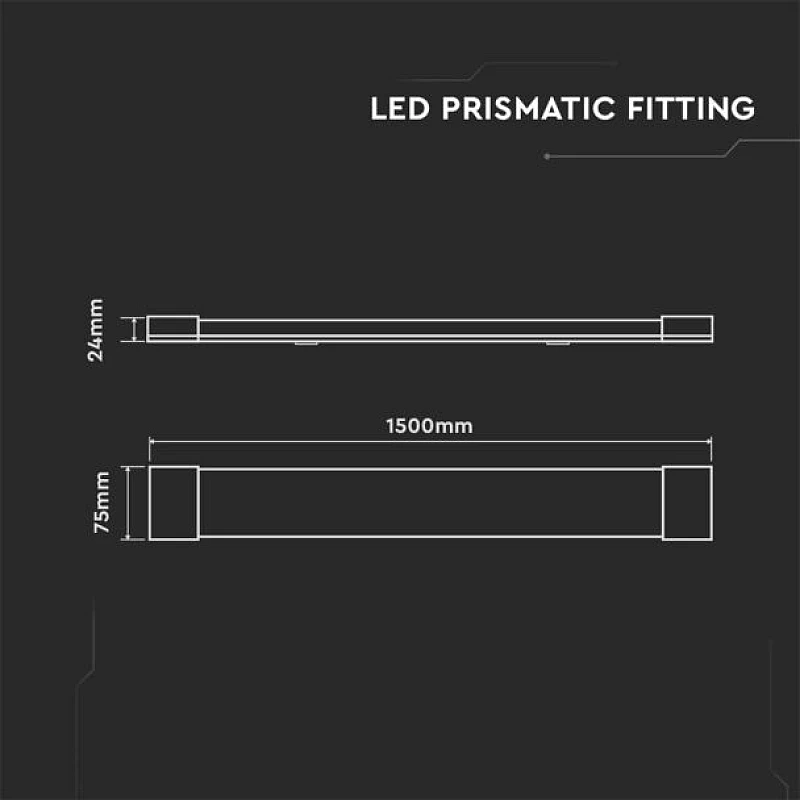 Φωτιστικό LED 50W Γραμμικό Πρισματικό 150cm Ψυχρό Λευκό 6500Κ 8054 V TAC Φωτιστικό LED 50W Γραμμικό Πρισματικό 150cm Ψυχρό Λευκό 6500Κ 8054 V TAC