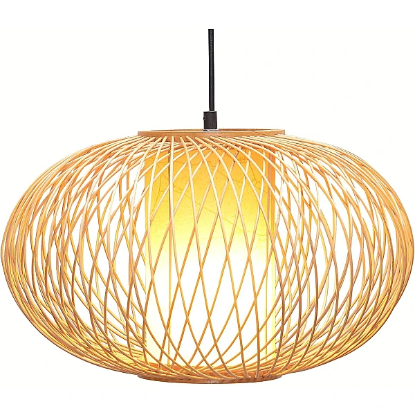 Φωτιστικό Οροφής Κρεμαστό E27 μπαμπού 50cm BK8056-P-L OEM