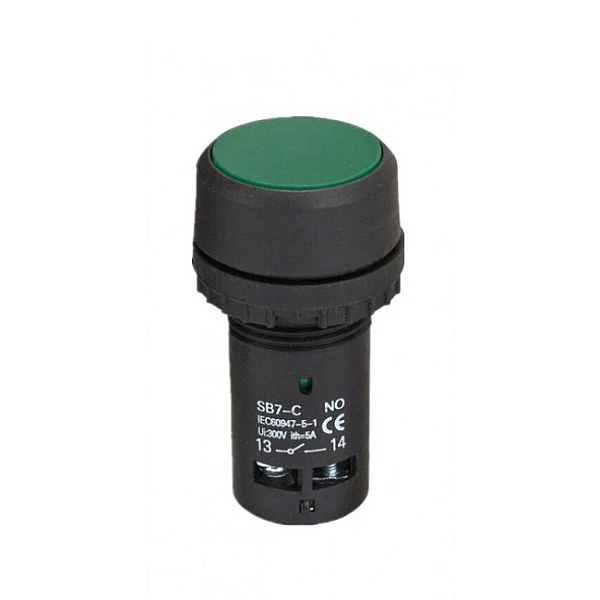 Μπουτόν Πόρτας Φ22 1NO+1NC Πράσινο 230V SB7-CA35 XINDALI 28182001