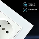 Πρίζα σούκο χωνευτή μονή λευκό σώμα και Γυάλινο φινίρισμα VT-5711 V-TAC 8379