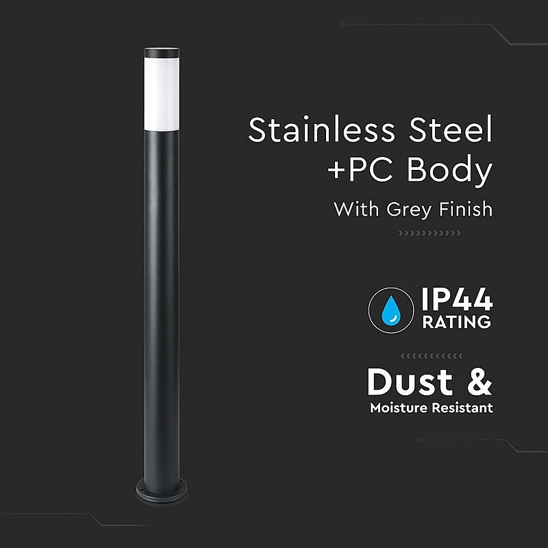 Επιδαπέδιο φωτιστικό κήπου E27 IP44 Stainless + PC με μαύρο σώμα 110cm VT-838 V-TAC 8594 Επιδαπέδιο φωτιστικό κήπου E27 IP44 Stainless + PC με μαύρο σώμα 110cm VT-838 V-TAC 8594