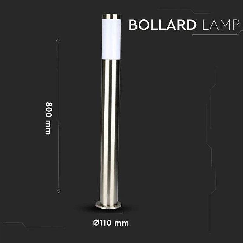 Επιδαπέδιο φωτιστικό κήπου E27 IP44 Stainless + PC με Satin Nickel σώμα 80cm VT-838 V-TAC 8625 Επιδαπέδιο φωτιστικό κήπου E27 IP44 Stainless + PC με Satin Nickel σώμα 80cm VT-838 V-TAC 8625