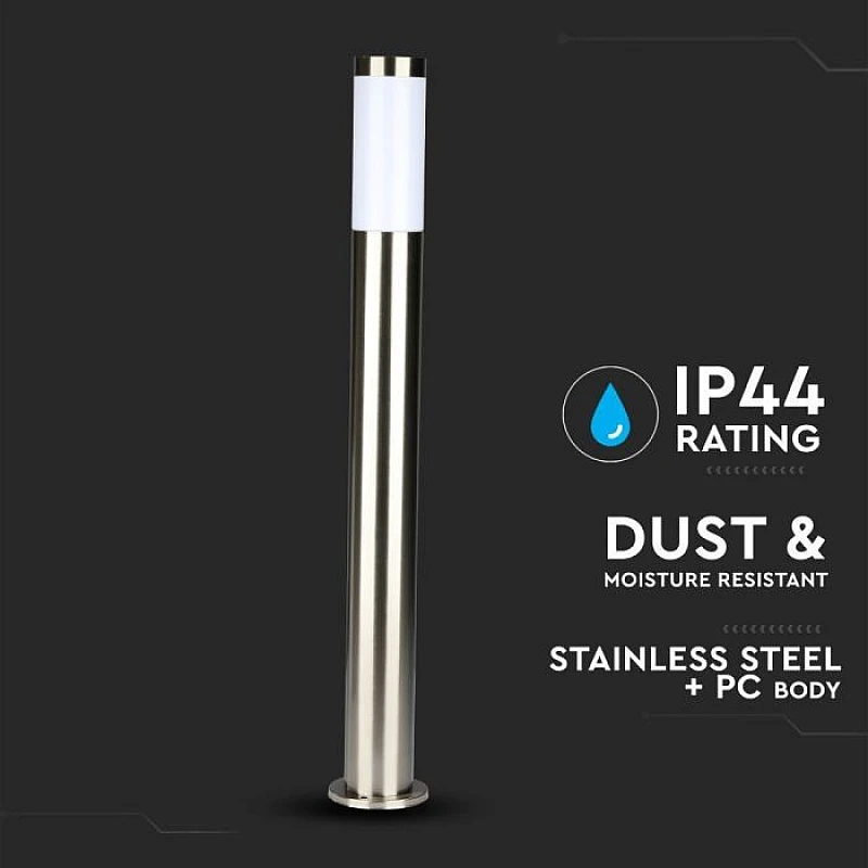 Επιδαπέδιο φωτιστικό κήπου E27 IP44 Stainless + PC με Satin Nickel σώμα 80cm VT-838 V-TAC 8625 Επιδαπέδιο φωτιστικό κήπου E27 IP44 Stainless + PC με Satin Nickel σώμα 80cm VT-838 V-TAC 8625