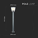 Επιδαπέδιο φωτιστικό κήπου E27 IP44 Stainless + PC με γκρι σώμα 80cm VT-839 V-TAC 8629 Επιδαπέδιο φωτιστικό κήπου E27 IP44 Stainless + PC με γκρι σώμα 80cm VT-839 V-TAC 8629