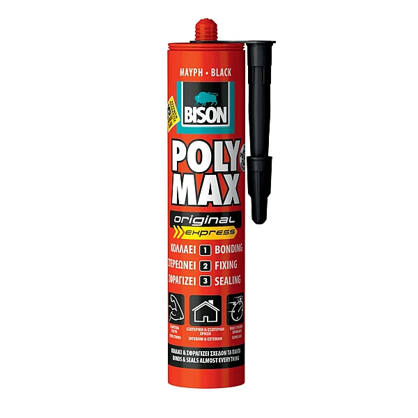 Bison Polymax Original Express Σιλικόνη Κόλλα Μαύρη 425gr 6300405