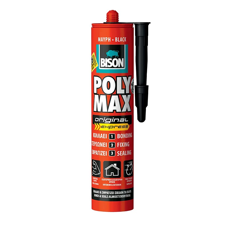 Bison Polymax Original Express Σιλικόνη Κόλλα Μαύρη 425gr 6300405