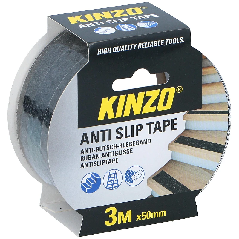 KINZO 18603 Αυτοκόλλητη αντιολισθητική ταινία 50mm x 3m Μαύρο