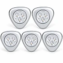  GRUNDIG Σετ 5 Φωτιστικά Push Light LED με Μπαταρίες Ασημί 47016