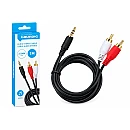 GRUNDIG Καλώδιο Ήχου Stereo 3.5mm Jack σε 2×RCA 1m Μαύρο 47218