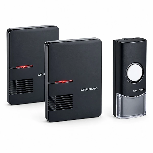 GRUNDIG 48576 Ασύρματο κουδούνι με 2 δέκτες με 36 μελωδίες μαύρο