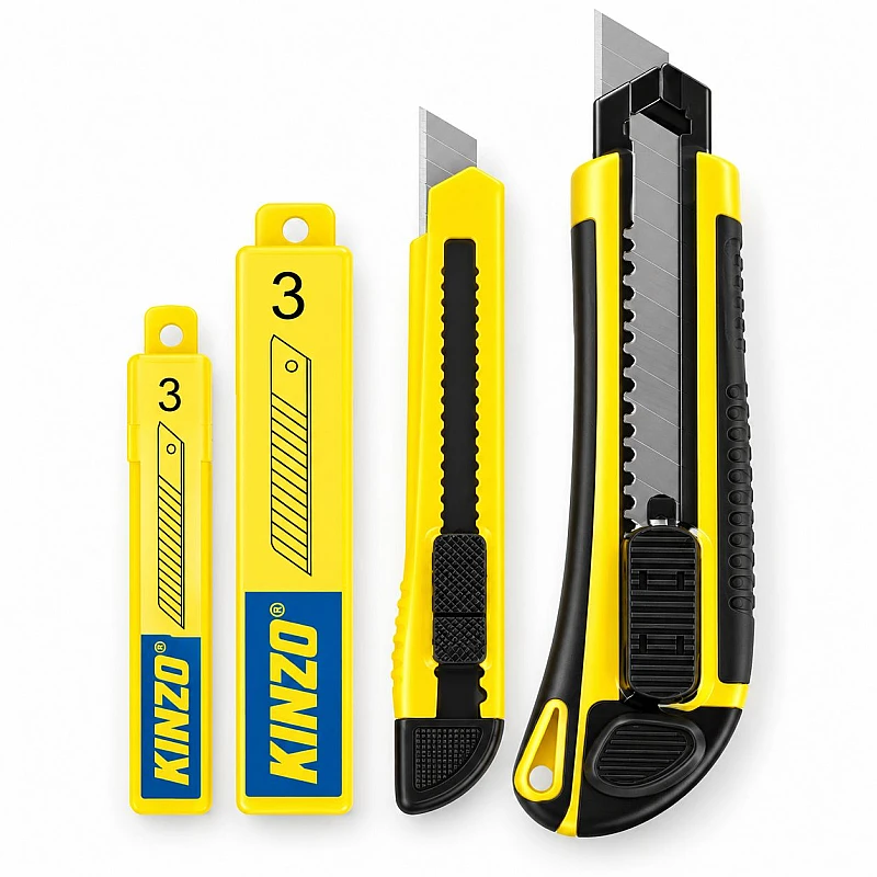 KINZO Σετ 2 Φαλτσέτες 9mm & 18mm με Ανταλλακτικές Λάμες 79384