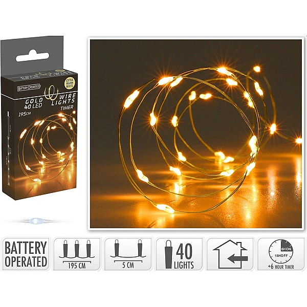 Χριστουγεννιάτικα λαμπάκια LED 40LED Μπαταρίας Extra Θερμό λευκό AX9733020