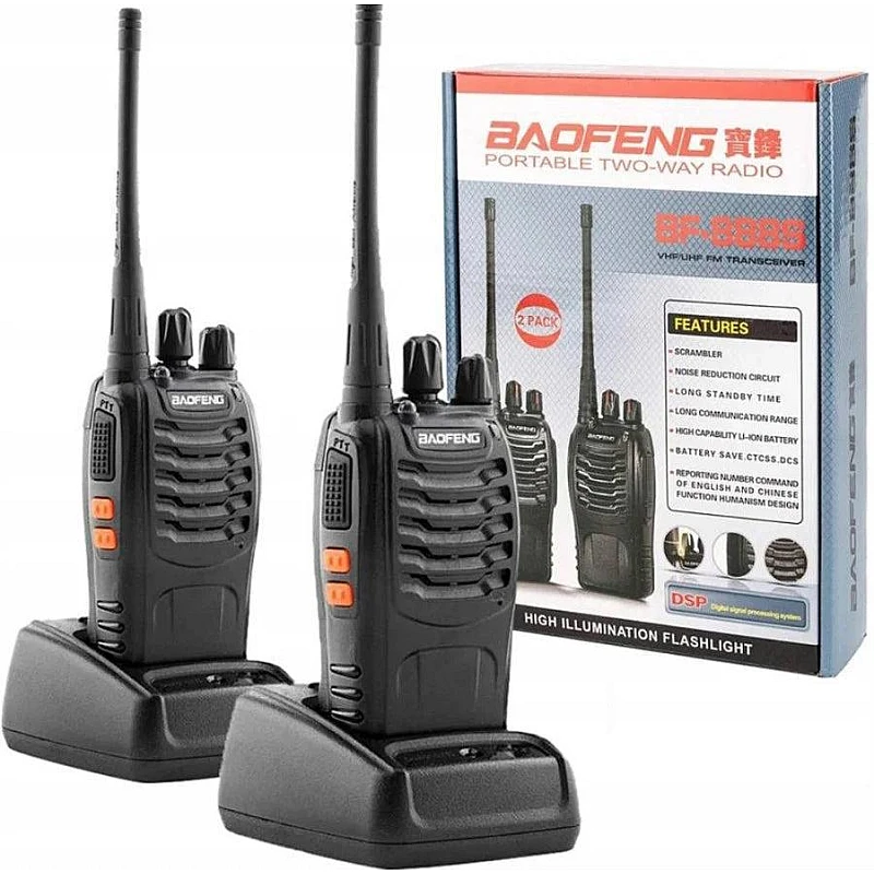 Baofeng BF-888S Σετ 2τμχ Ασύρματοι Πομποδέκτες UHF/VHF 5W χωρίς Οθόνη